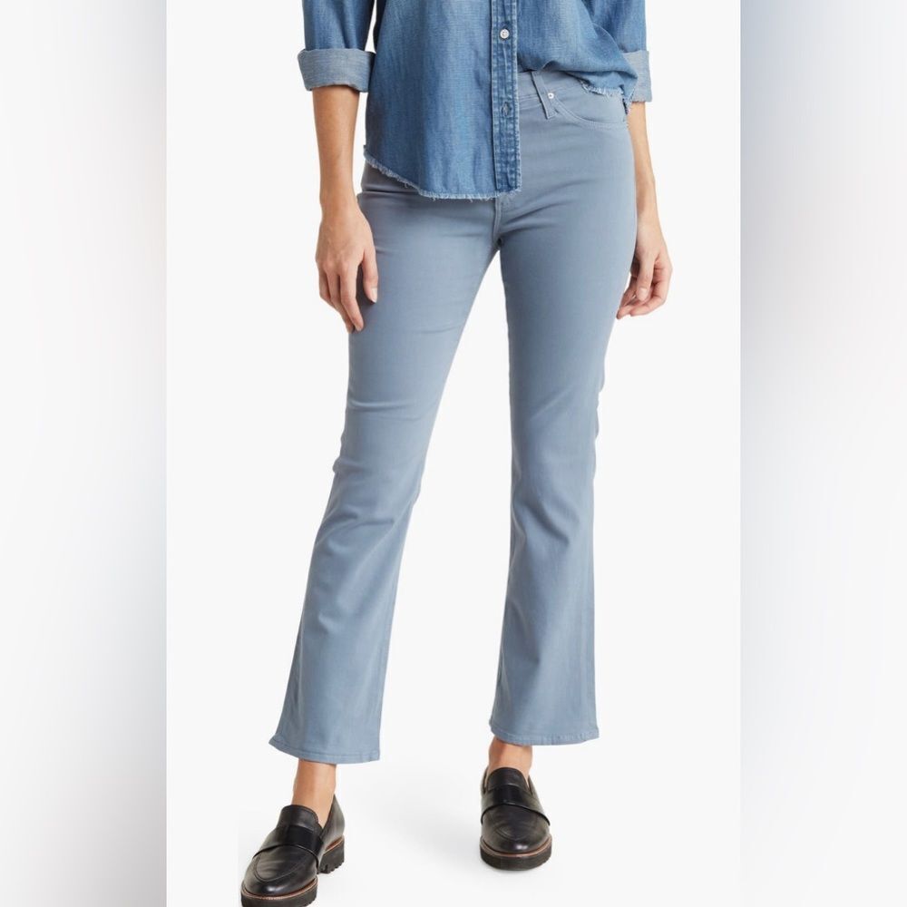 NWT AG THE JODI CROP high-rise slim flare crop Serenity Blue Denim Size 27